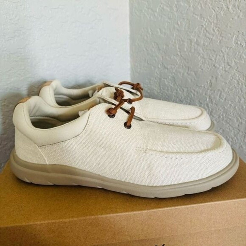 SPERRY TOP-SIDER Men's Captains Moc‎ Toe Hemp Boat  Shoe, Size 11.5, Ivory, NWT